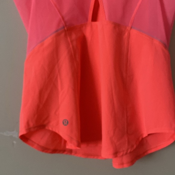 Lululemon Athletica Reflector Neon Pink/Orange Criss-Cross Back Top - Picture 12 of 13